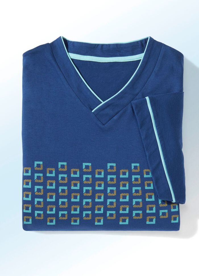 Zweierpack Nachthemden mit V-Ausschnitt und Seitenschlitzen 