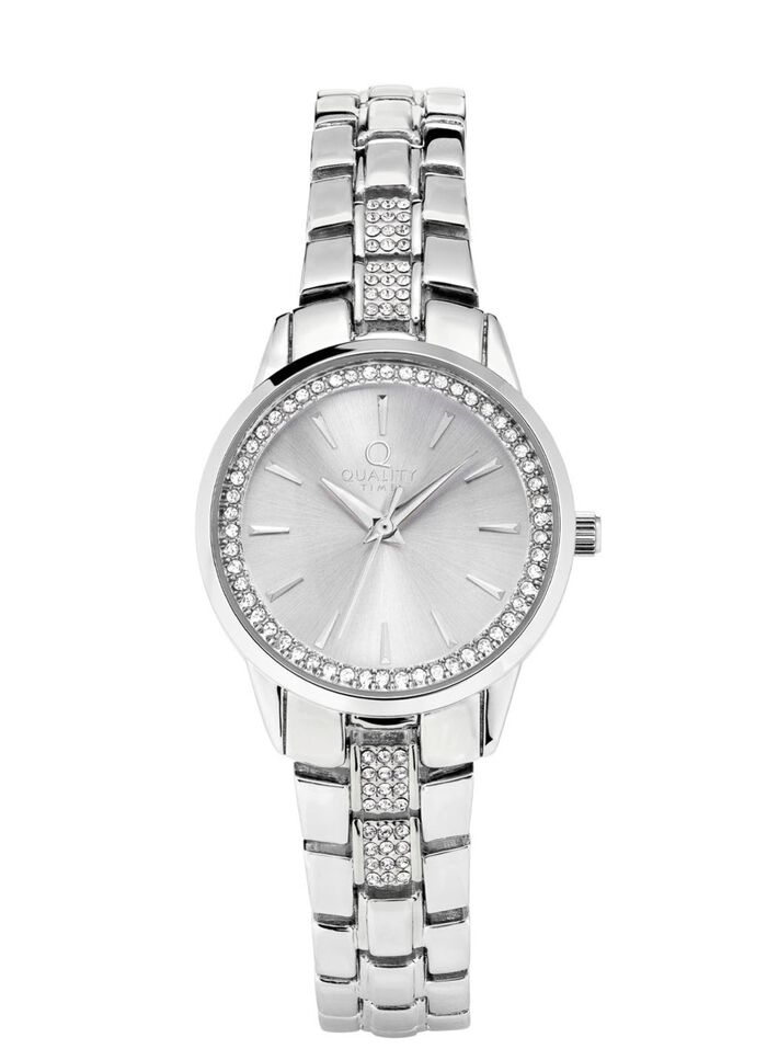 Silberfarbenes Damenuhrset 3-tlg. 