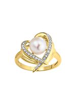 Vergoldeter Damenring mit S&uuml;&szlig;wasser-Zuchtperle 