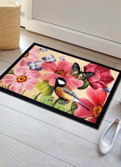 Farbenpr&auml;chtige Fu&szlig;matte mit rutschhemmender R&uuml;ckseite 