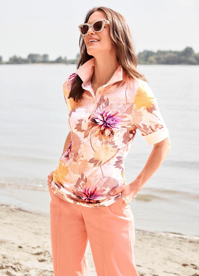 Poloshirt mit Allover-Druck 