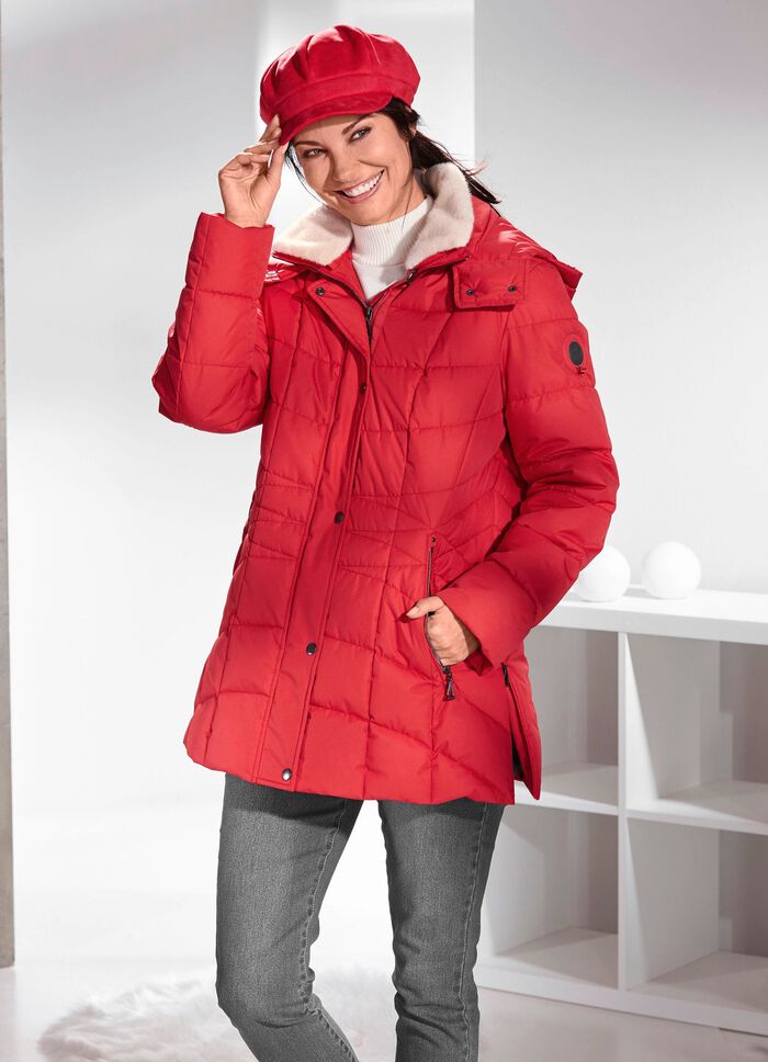 Funktionsjacke mit abnehmbarem Kunstpelz-Besatz am Kragen 