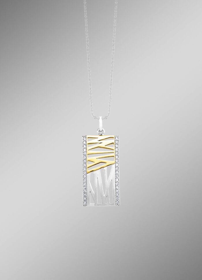 Anh&auml;nger in Bicolor mit synth. Zirkonia 
