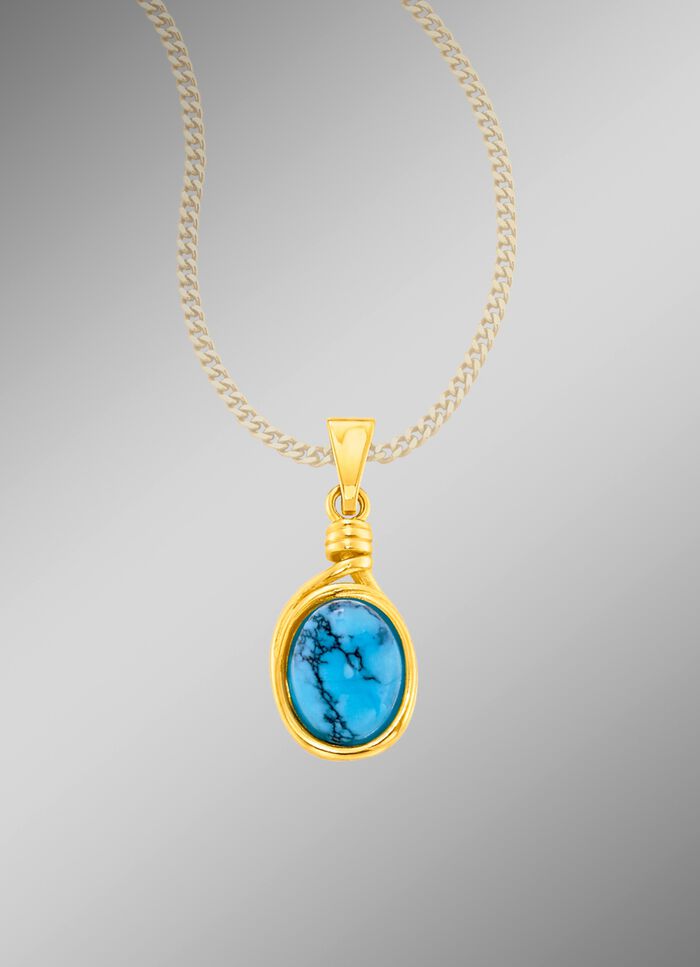 Edle Unikate: Anh&auml;nger mit T&uuml;rkis, beh., und mit Matrix 