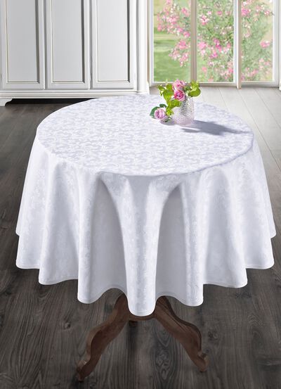 B&uuml;gelfreie Tischdecke mit Fleckschutz-Ausr&uuml;stung 