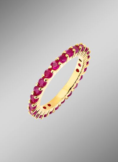 Feiner Memoire-Ring mit Rubin 