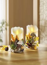 LED-Echtwachskerzen, 2er-Set 
