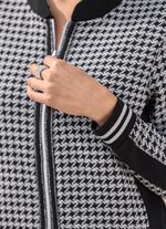 Jacke mit Hahnentritt-Dessin 