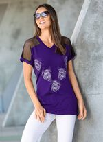 Longshirt mit Kontrast-Druck in 2 Farben 