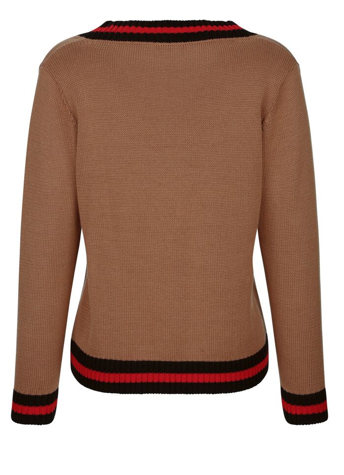 Pullover mit Kontrastringeln 