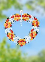 Fensterbild aus echter Plauener Spitze 