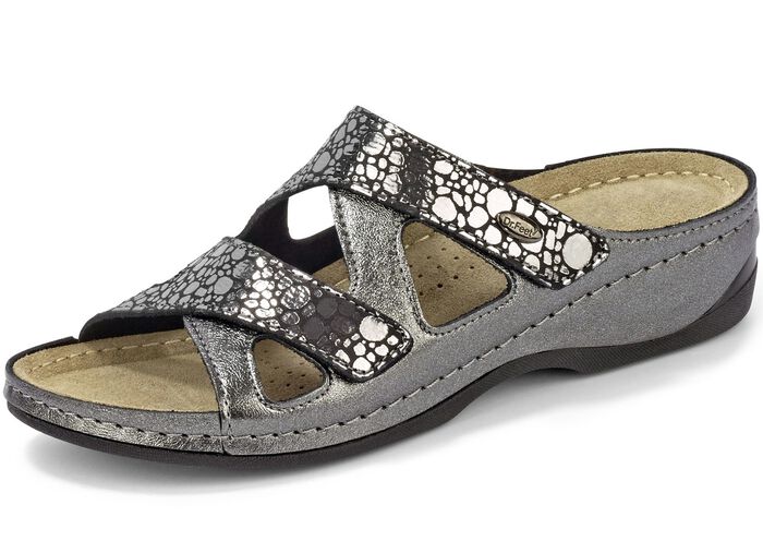 ELENA EDEN, bequeme Damen-Pantoletten, Weite G, mit Klettverschluss 