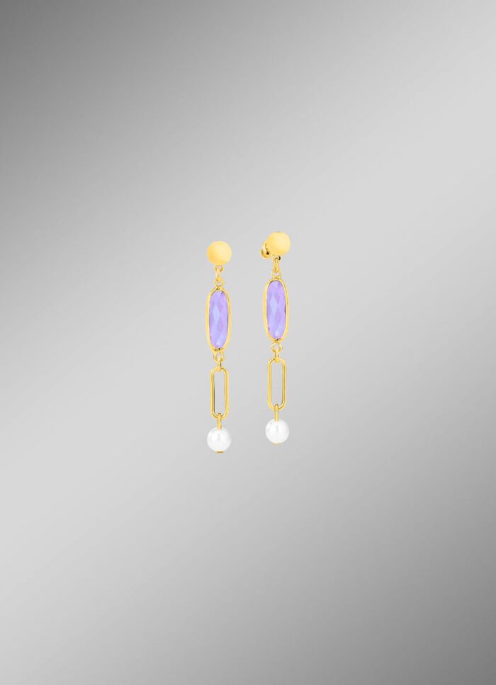 Schmuckset, 3-teilig, aus Messing mit Kristallsteinen 