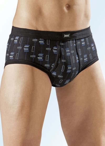 Viererpack Slips mit paspeliertem Eingriff, allover dessiniert 