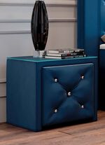 Nachttisch mit Schublade und Glasplatte 