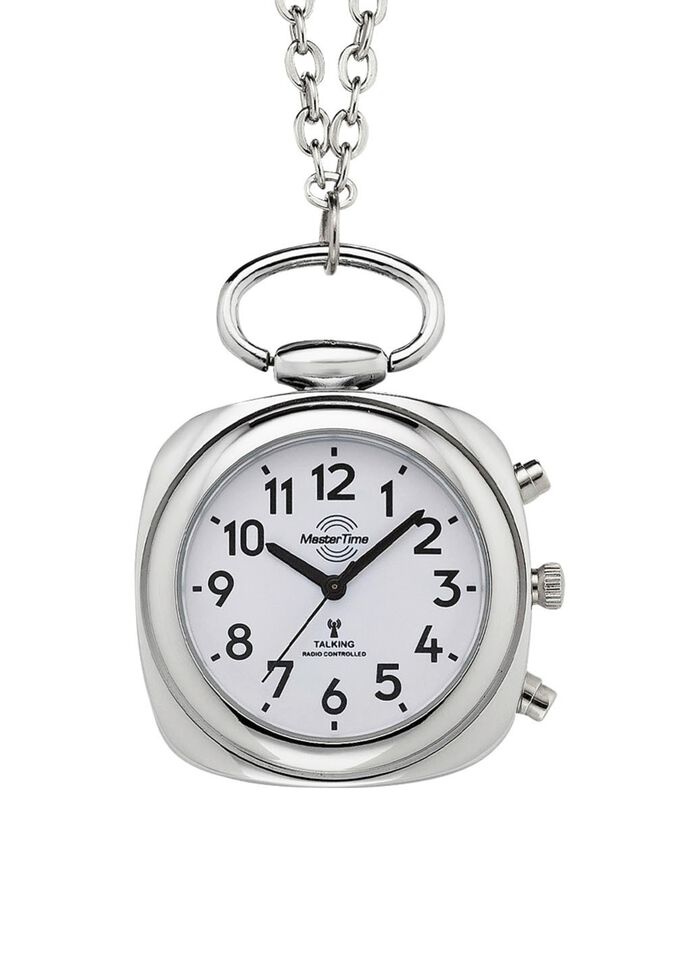 Funk-Anh&auml;ngeruhr mit sprechender Zeitansage auf Knopfdruck 