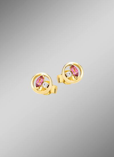 Ohrstecker mit Edelsteinen und synth. Zirkonia 