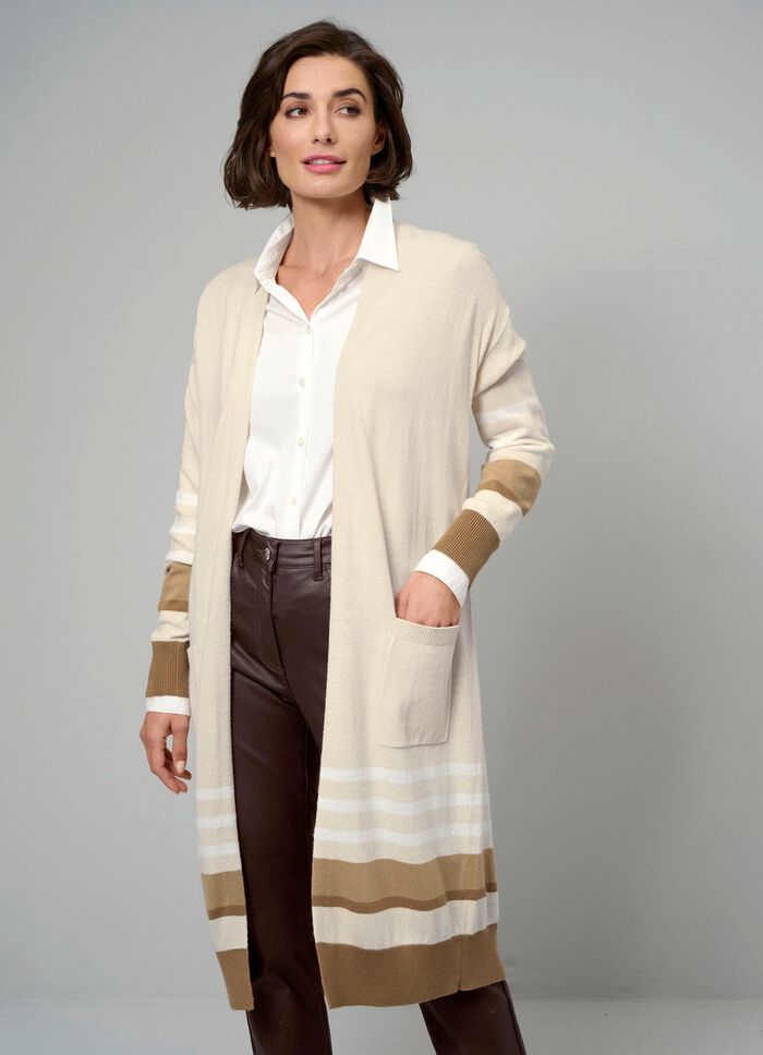 Long-Strickjacke mit Kaschmir 