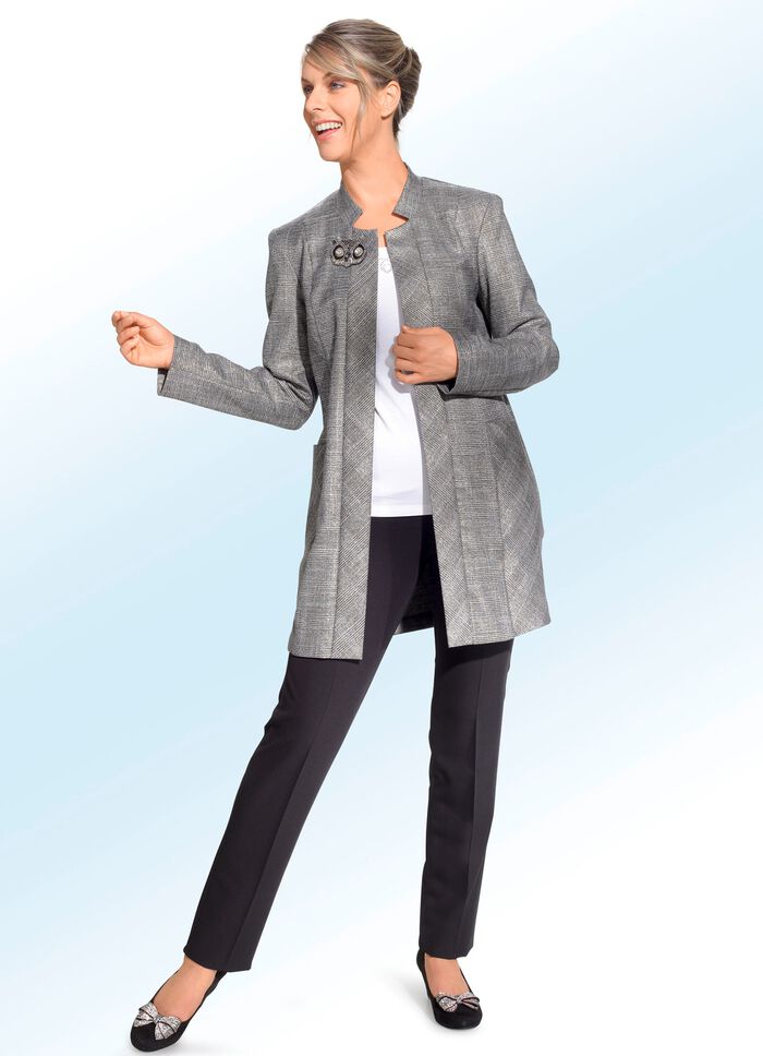 Longblazer mit Glencheck-Dessin 