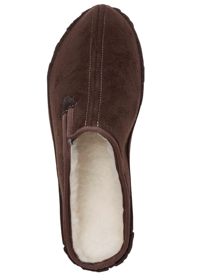 Gef&uuml;tterte Herren-Hausschuhe, mit Schurwolle 