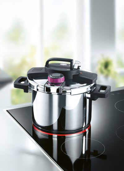 Schnellkochtopf aus rostfreiem Edelstahl 