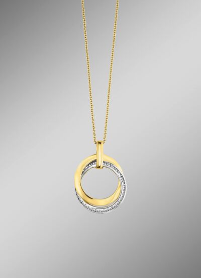 Zeitlose Eleganz: Anh&auml;nger mit synth. Zirkonia und Ankerkette 