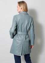 Lederkurzmantel mit Umlegekragen 