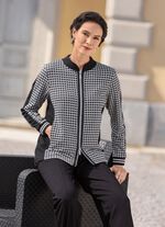 Jacke mit Hahnentritt-Dessin 
