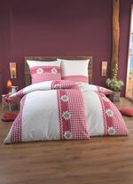 Beidseitig bedruckte Bettw&auml;sche-Garnitur im Landhausstil 