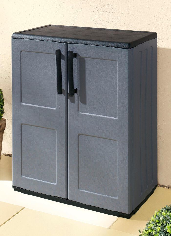 Gartenschrank mit soliden Stahlscharnieren 