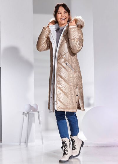 Mantel mit abnehmbarer Kapuze 