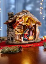 Krippenszene mit LED-Beleuchtung 