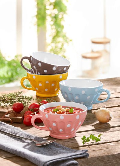 Schlemmertassen 4er-Set aus Steingut 