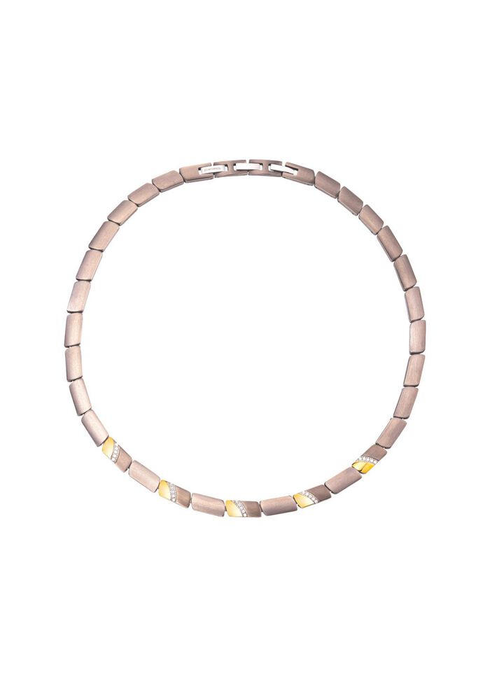 Halskette in Bicolor mit synth. Zirkonia 