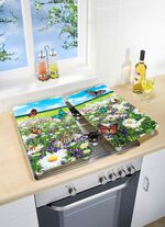 Herdabdeckplatten mit Sommerwiesen-Motiv 