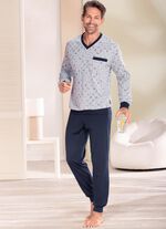 Zweierpack Schlafanz&uuml;ge mit V-Ausschnitt und B&uuml;ndchenabschl&uuml;ssen  