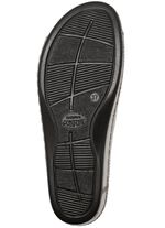 Bequeme Damen-Pantoletten, Weite G, mit Lederbl&uuml;te 