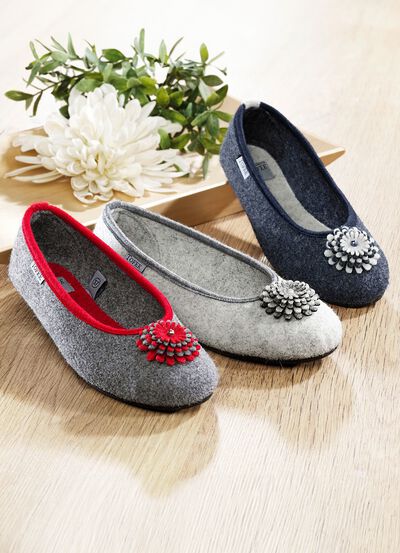 Bequemer Ballerina mit herausnehmbarer Einlegesohle 