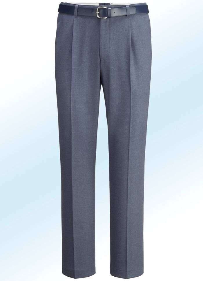 Melierte Hose in 4 Farben mit Bundfalten 