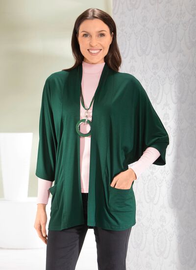 Shirtjacke in verschlussloser Form in 2 Farben 