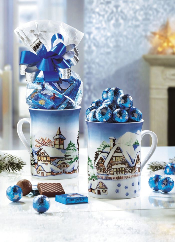 Tassen Winterlandschaft, 2er-Set, mit s&uuml;&szlig;er F&uuml;llung 