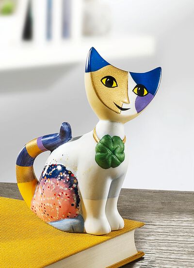 Mini-Katze mit Kleeblatt 