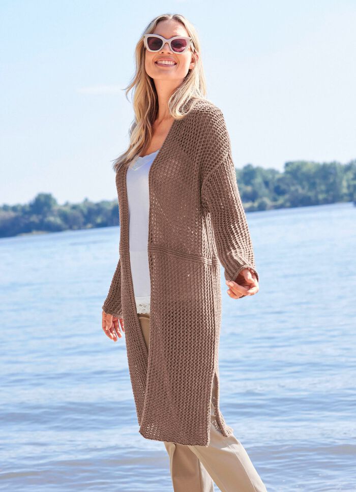 Long-Strickjacke in tollem Mustermix 