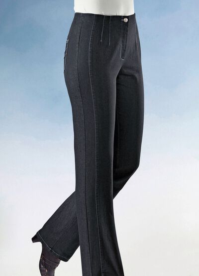 Jeans mit figurg&uuml;nstiger Teilungsnaht 