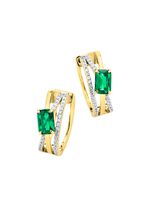 Vergoldete Klappcreolen mit Zirkonia 