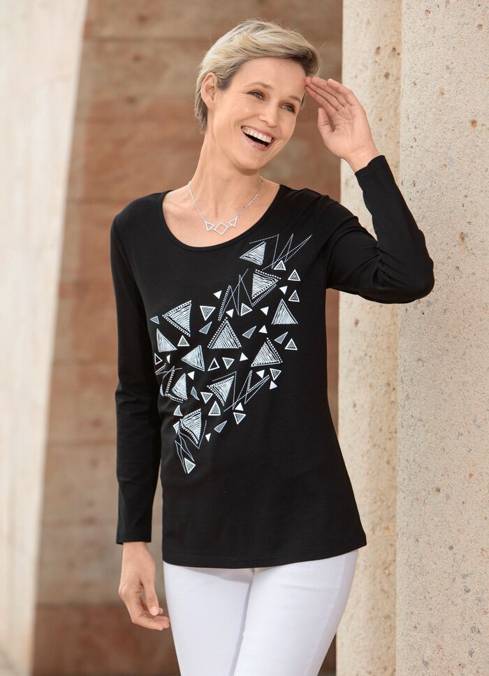 Shirt mit Kontrastdruck 