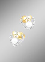 Ohrstecker mit 38 Brillanten und S&uuml;&szlig;wasser-Zuchtperlen 