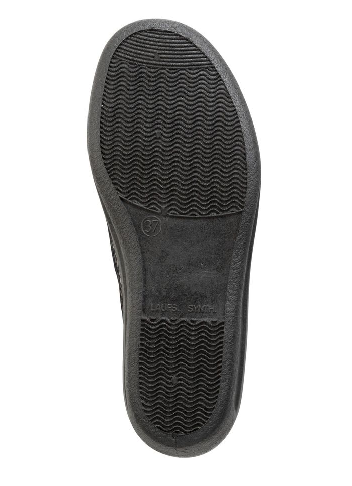 Hausschuh aus bedrucktem Samt in Leo-Muster 