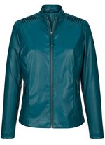 Blazer aus Lederimitat mit Biesenzier 