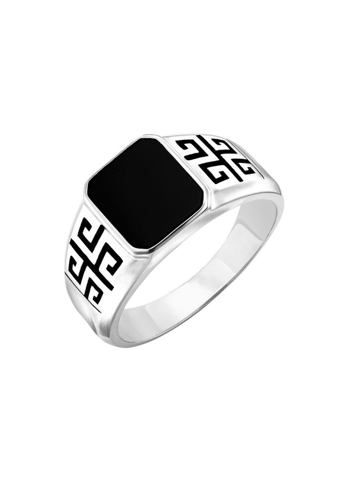 Markanter Herrenring mit schwarzem Achat 